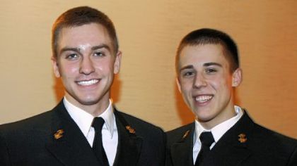 Jacob Tomasovic, left, and Mark Wisniewski, U.S. Merchant Marines plebes.