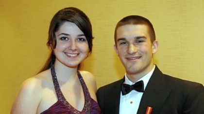Julia Collver and U.S. Coast Guard Cadet 3rd Class Ben Lesniak.