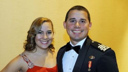 Sara Rich and Air Force Cadet 1st Cadet Michael Griffin.