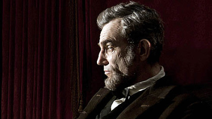 Daniel Day-Lewis portraying Abraham Lincoln in the film "Lincoln."  


