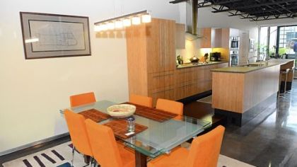 Mike Ramsey's dining room and kitchen.
