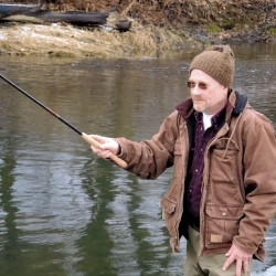 No reel -- tenkara fly fishing keeps it simple
