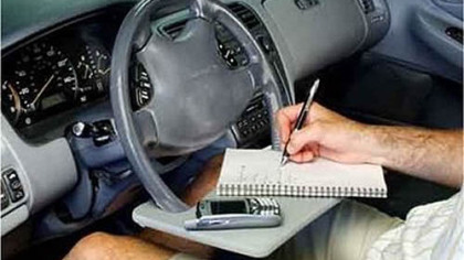Wheelmate laptop steering wheel desk, available at Amazon.com.