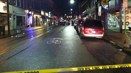 
The scene on Pittsburgh's South Side after a wreck that followed a police chase.