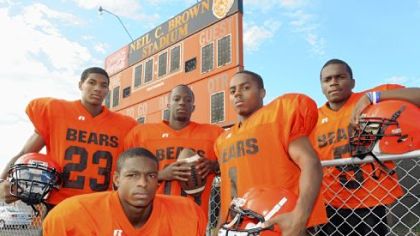 Titus Howard (front), Tyler Boyd (far left) and Terrish Webb (far right) have all made verbal commitments to Pitt for the 2013 class. Webb had made a verbal committment to Kent State early this past season.