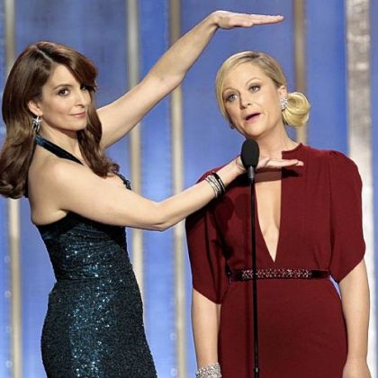 Tina Fey, left, and Amy Poehler host the 70th Annual Golden Globe Awards.
