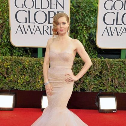 Amy Adams' strapless mermaid gown was from Marchesa. 