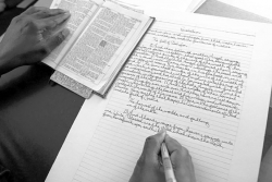 Copying Bible by hand becomes epic effort