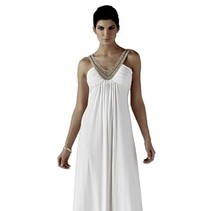 White House Black Line Market's Beaded ecru jersey gown, $280.