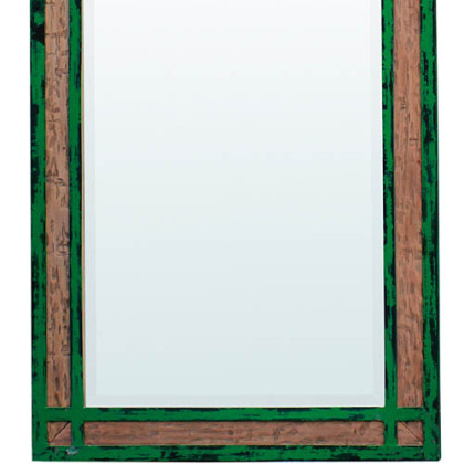 Steven Shell's green iron and wood mirror.