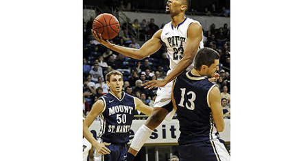 Pitt's Trey Zeigler drives to the rim against Mount St. Mary's in the Panthers' season opener.