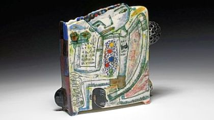 "Bat Man," is a porcelain work by Chicago artist Kevin Snipes, who will speak in Pittsburgh Monday. 