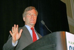 Gail Collins / The politics of shrimp: Freebies are forbidden, but campaign cash? No problem!