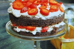 Strawberries and Cream Chocolate Birthday Cake
