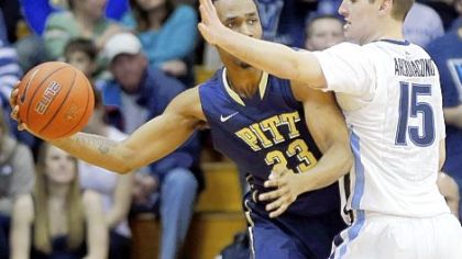 Pitt's Trey Zeigler tries to keep the ball away from Villanova's Ryan Arcidiacono during the second half on Wednesday in Villanova.
