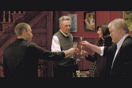 Toasting each other in "A Late Quartet" are, from left, Mark Ivanir, Christopher Walken, Catherine Keener and Philip Seymour Hoffman.Photo courtesy of