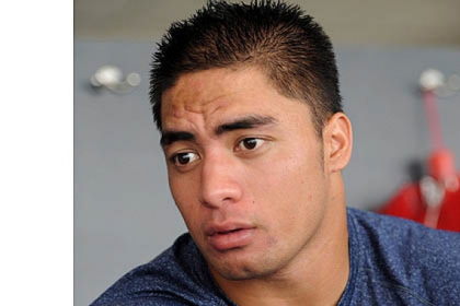 Notre Dame linebacker Manti Te'o at NCAA college football media day in August.