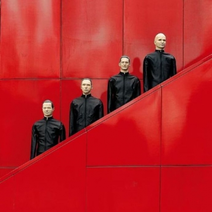 Peter Boettcher's "Kraftwerk Roboter 4" is among photographs of the band in an exhibition at the NRW Forum in the band members' home city of Dusseldorf, Germany, where they are playing a series of eight concerts.