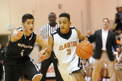 Clairton's Byron Clifford drives against Monessen's Luke Doptis Friday at Clairton.