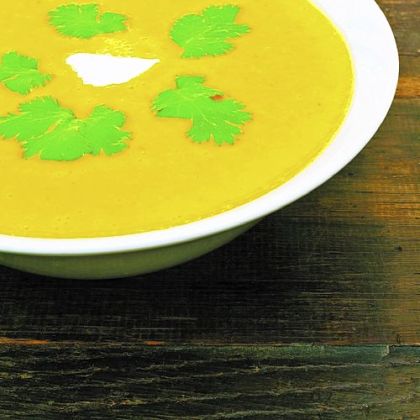 This is Carrot & Ginger Soup from "Eat Your Vegetables" by Arthur Potts Dawson. 
: