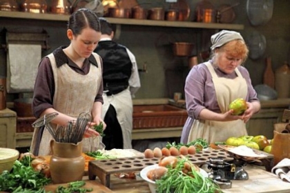 Shown from left to right: Sophie McShera as Daisy and Lesley Nicol as Mrs. Patmore in 'Downton Abbey.'