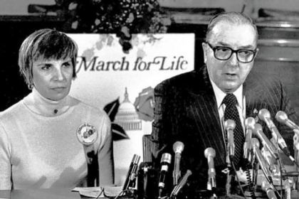 Nellie Gray, with Sen. Jesse Helms, 1980