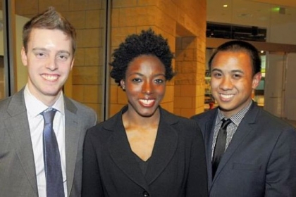 Stephen Ferguson, Takiva Pierce and Benjamin Biscocho