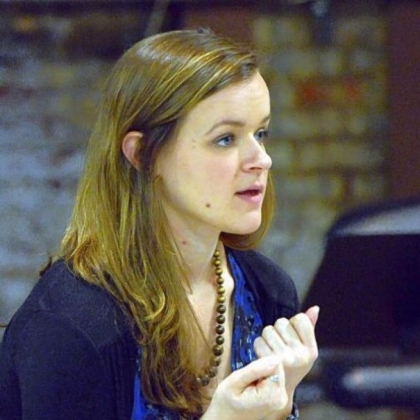 Resident artist Stephanie Havey, 29 stage director of "Il Matri9monio Segreto" ("The Secret Marriage"), rehearses for the production.