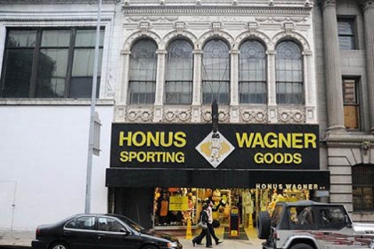 The former Honus Wagner Sporting Goods store on Forbes Avenue.