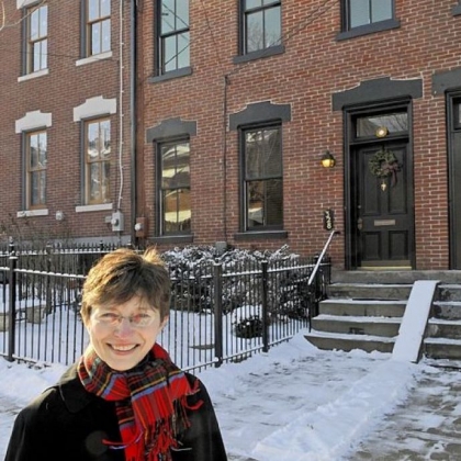 Anne Davis restored the facade and rear of her duplex in Lawrenceville.