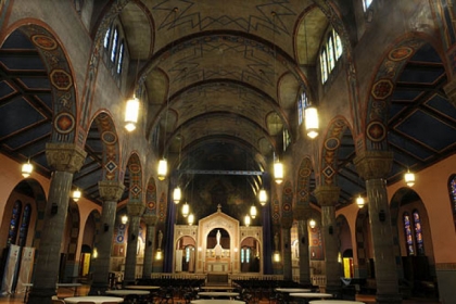 The interior of St. Agnes Roman Catholic Church, on the campus of Carlow University in Oakland, as seen Tuesday.