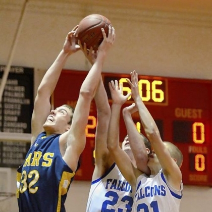 Mars center Josh Goetz pulls down a rebound against Connellsville at North Catholic's Don Graham Classic.