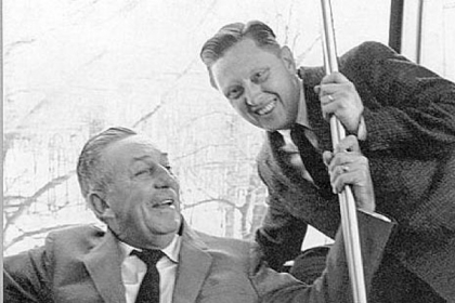 Former Westinghouse photographer Jack Merhaut, right, with Walt Disney in the late 1960s. Mr. Merhaut died Jan. 20.