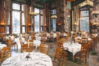 The dining room of The Ahwahnee in Yosemite National Park.