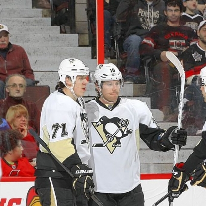James Neal, right, had the Penguins only goal in regulation -- in the first period. Evgeni Malkin, left, scored the winner in the shootout.