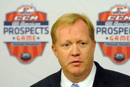 Jim Johannson, Assistant Executive Director, Hockey operations for USA Hockey answers questions after the organization announced Pittsburgh will host the second annual CCM/USA Hockey All-American Prospects Game at the Consol Energy Center on Sept. 26.