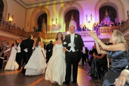 Samantha Goodman is escorted by Randy Crawford during the Grand March.