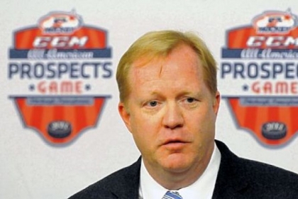 Jim Johannson, Assistant Executive Director of Hockey operations for USA Hockey, answers questions after the organization announced Pittsburgh will host the second annual CCM/USA Hockey All-American Prospects Game at the Consol Energy Center on Sept. 26.