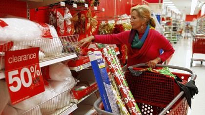 Snapping up sale items the day after Christmas at Target.