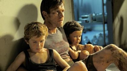 Ewan McGregor stars as the father to Samuel Joslin, left, and Oaklee Pendergast in "The Impossible."