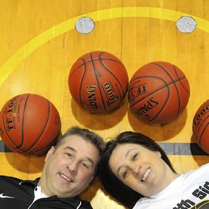 Husband-and-wife Dave and Debby Wilson are co-coaches of the South Side Beaver High School girls basketball team.