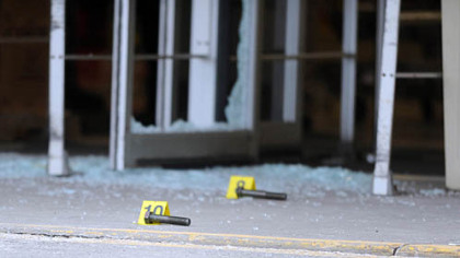 Evidence markers were placed at the scene of a Westmoreland County shooting.