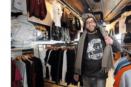 Brian Brick, owner of the Timebomb shop in Shadyside, was surprised to learn a backpack featuring a sticker apparently from his shop caused a bomb squad response when it was left outside an apartment building in Regent Square.