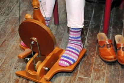 Almost every member of the Loyalhannon Spinners Guild has made at least one pair of socks. These were made by Christine Williamson from Hunker.