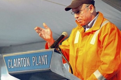 U.S. Steel president and CEO John Surma addresses guests attending the ceremony.