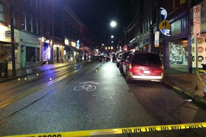 The scene on Pittsburgh's South Side after a wreck that followed a police chase on Jan. 13.