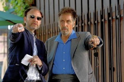 Fisher Stevens, left, directs Al Pacino on the set of "Stand Up Guys."