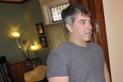 Among the tasks Chris Clarke undertook in restoring the house was rebuilding the pocket doors in the living room and dining room.