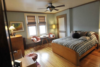 One of two guest bedrooms on the second floor.