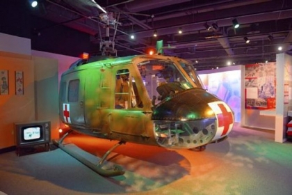 A Huey helicopter is part of "1968: The Year That Rocked America" at the Heinz History Center.